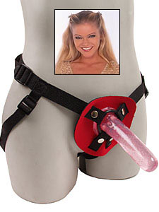 picture of Julie Meadows’s Fire Red Universal Strap-On Harness Kit copyright © Discreet Online. Used by permission.